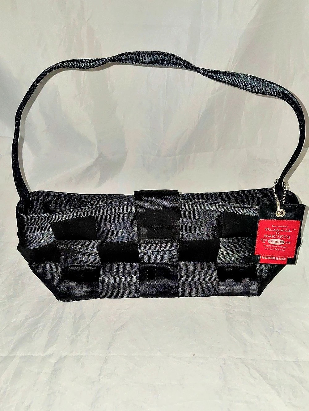 Harvey's The Original Seatbelt Bag Black Baguette Purse Shoulder Bag Top Handle